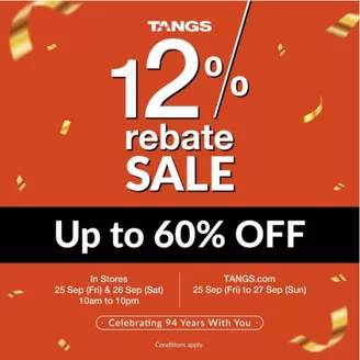 Tangs catalogue | Current special promotions | 2026-09-25T00:00:00.000Z - 2026-09-27T00:00:00.000Z