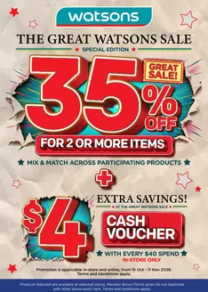 Watsons catalogue in Singapore | Watsons promotion | 2026-10-15T00:00:00.000Z - 2026-11-11T00:00:00.000Z