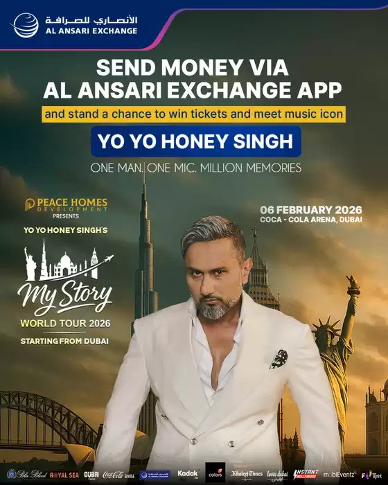 Al Ansari Exchange catalogue in Sharjah | Meet the iconic Yo Yo Honey Singh! | 2026-01-27T00:00:00.000Z - 2026-02-06T00:00:00.000Z