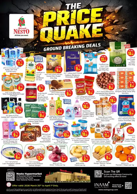 Nesto catalogue in Mleiha | THE PRICE QUAKE DEALS, NESTO MWL | 2026-03-30T00:00:00.000Z - 2026-04-02T00:00:00.000Z
