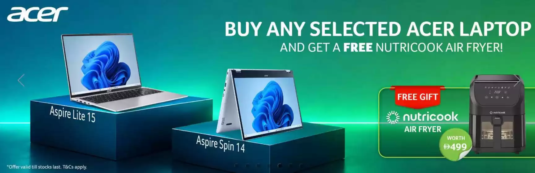 Emax catalogue | Buy Any Selected Acer Laptop And Get A Free Nutricook Air Fryer! | 2026-06-15T00:00:00.000Z - 2026-06-22T00:00:00.000Z