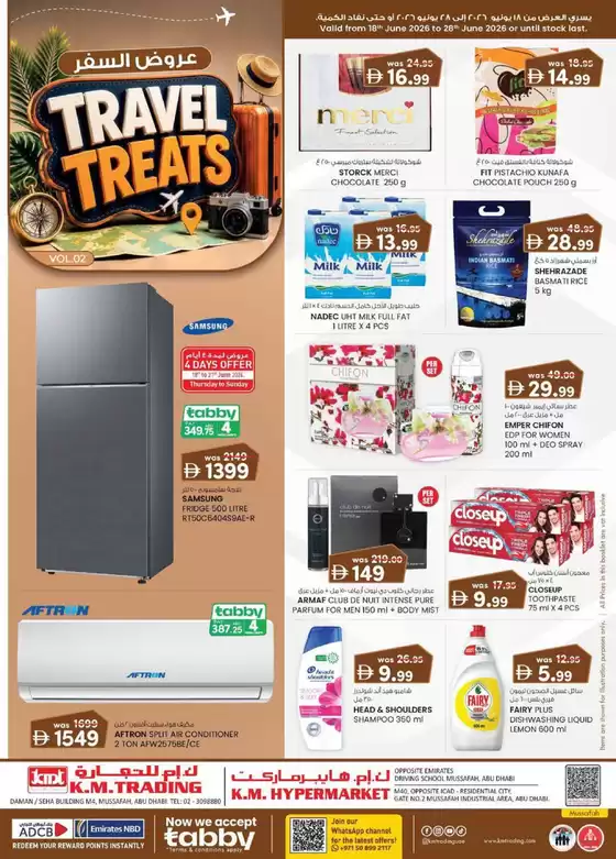KM Trading catalogue in Ajman | Travel Treats - Mussafah Branches | 2026-06-18T00:00:00.000Z - 2026-06-28T00:00:00.000Z