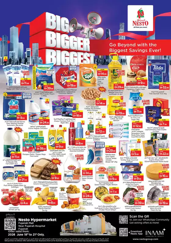 Nesto catalogue in Fujairah | Big Bigger Biggest At Nesto Hypermarket Fujairah Mall | 2026-06-18T00:00:00.000Z - 2026-06-22T00:00:00.000Z