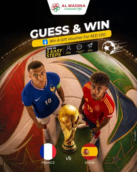 Al Madina catalogue | Al Madina FIFA Guess & Win | 2026-07-14T00:00:00.000Z - 2026-07-15T00:00:00.000Z