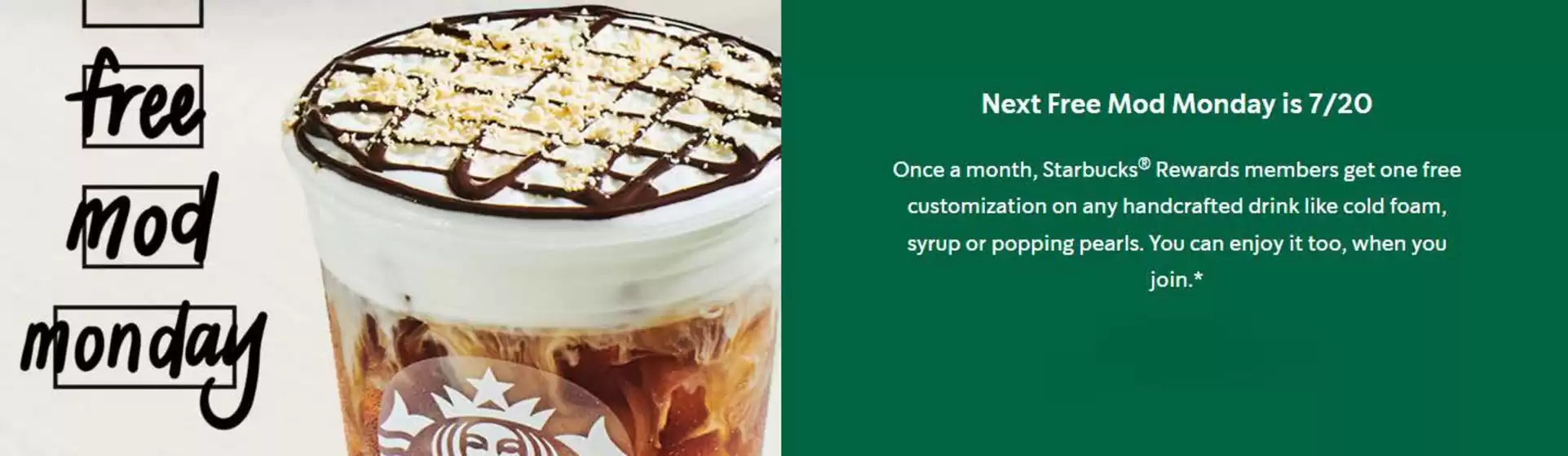 Starbuck's catalogue in Mussafah | Next Free Mod Monday is 7/20 | 2026-07-20T00:00:00.000Z - 2026-07-20T00:00:00.000Z
