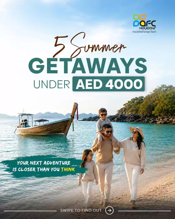 AFC Holidays catalogue | 5 Summer Getaways Under AED 4000 | 2026-07-22T00:00:00.000Z - 2026-07-31T00:00:00.000Z