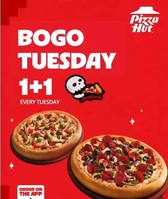 Pizza Hut catalogue in Abu Dhabi | Bogo Tuesday 1+1 | 2026-08-12T00:00:00.000Z - 2026-08-12T00:00:00.000Z
