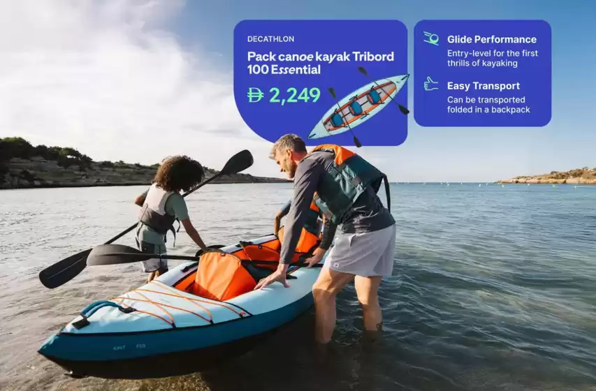 Decathlon catalogue in Mussafah | Pack Canoe Kayak Tribord 100 Essential Drh 2,249 | 2026-08-25T00:00:00.000Z - 2026-08-31T00:00:00.000Z