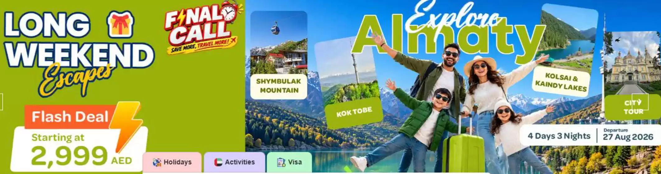 AFC Holidays catalogue | Long Weekend. Final Call | 2026-08-25T00:00:00.000Z - 2026-08-31T00:00:00.000Z