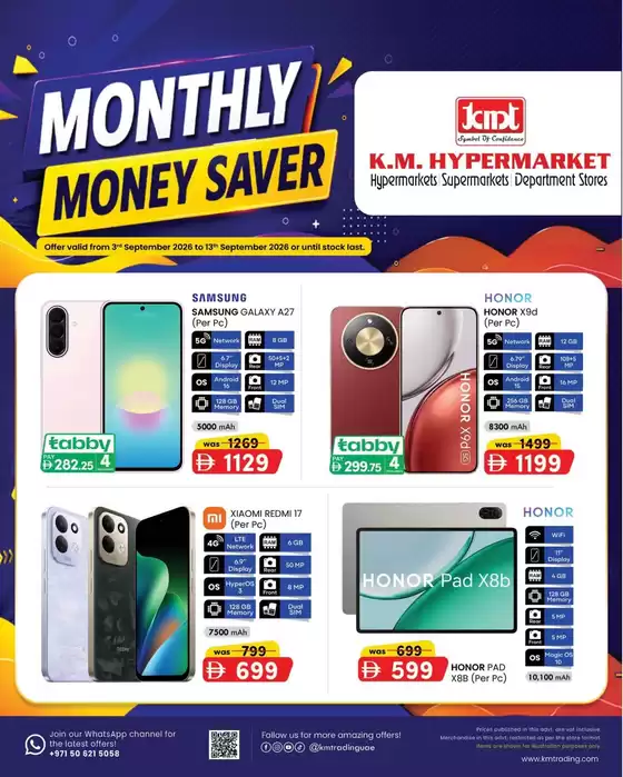 KM Trading catalogue in Abu Dhabi | Monthly Money Saver | 2026-09-03T00:00:00.000Z - 2026-09-13T00:00:00.000Z