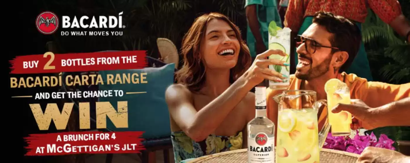 MMI catalogue | 2 Buy Bottles From The Bacardi Carta Range - And Get The Chance To Win A Brunch For 4 At Mcgettigan's Jlt | 2026-09-04T00:00:00.000Z - 2026-09-11T00:00:00.000Z