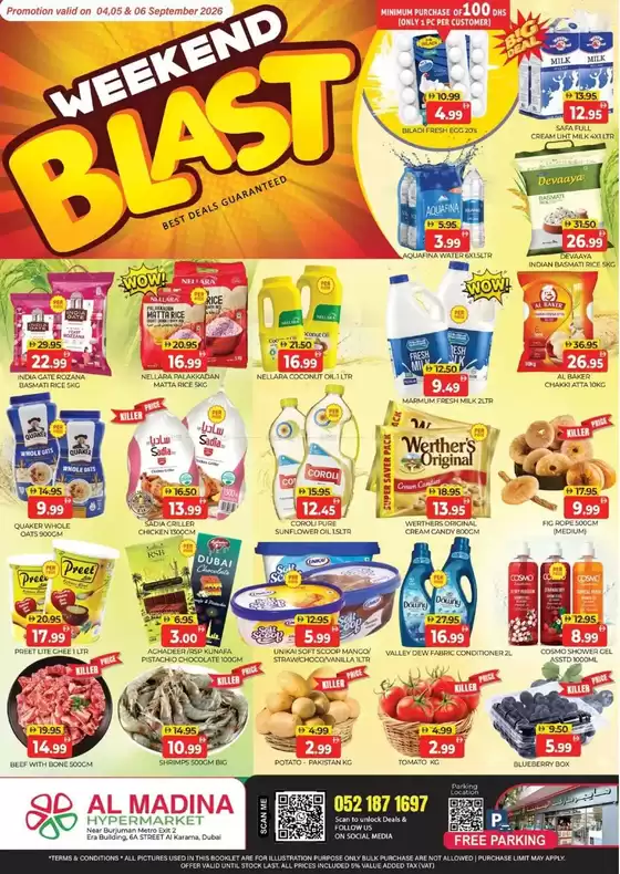 Al Madina catalogue | Browse Weekend Blast - Karama Dubai Offer By Al Madina Hypermarket | 2026-09-05T00:00:00.000Z - 2026-09-06T00:00:00.000Z
