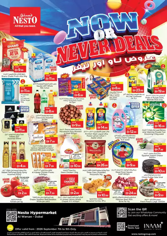 Nesto catalogue | Nesto NOW OR NEVER DEALS, AL WARSAN | 2026-09-07T00:00:00.000Z - 2026-09-10T00:00:00.000Z