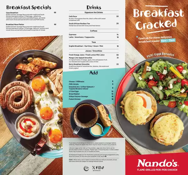 Nando's catalogue in Dubai | Breakfast Menu 2026 | 2026-09-23T00:00:00.000Z - 2026-10-07T00:00:00.000Z