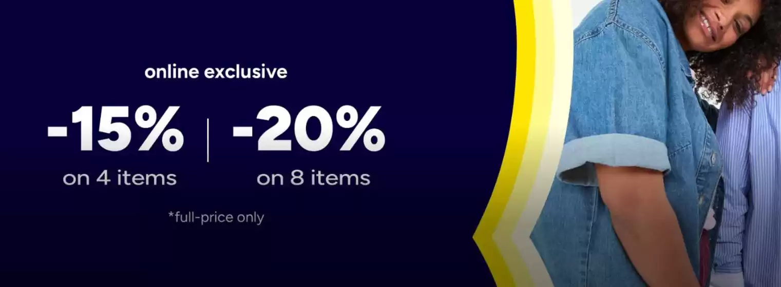 Kiabi catalogue in Kalba | -15%-20% On 4 Items On 8 Items | 2026-10-15T00:00:00.000Z - 2026-10-19T00:00:00.000Z