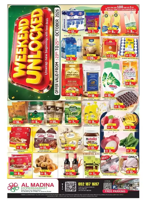 Al Madina catalogue | Browse Weekend Unlocked - Karama Dubai Offer By Al Madina Hypermarket | 2026-10-23T00:00:00.000Z - 2026-10-25T00:00:00.000Z
