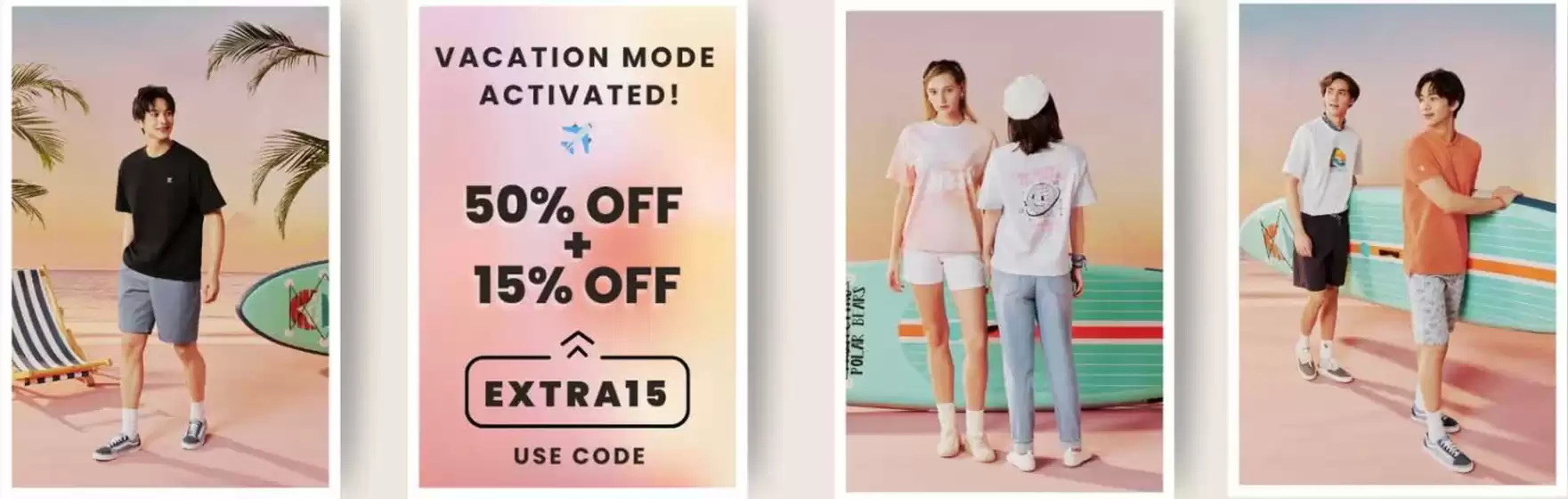 Vacation Mode Activated ! 50% OFF + 15% OFF