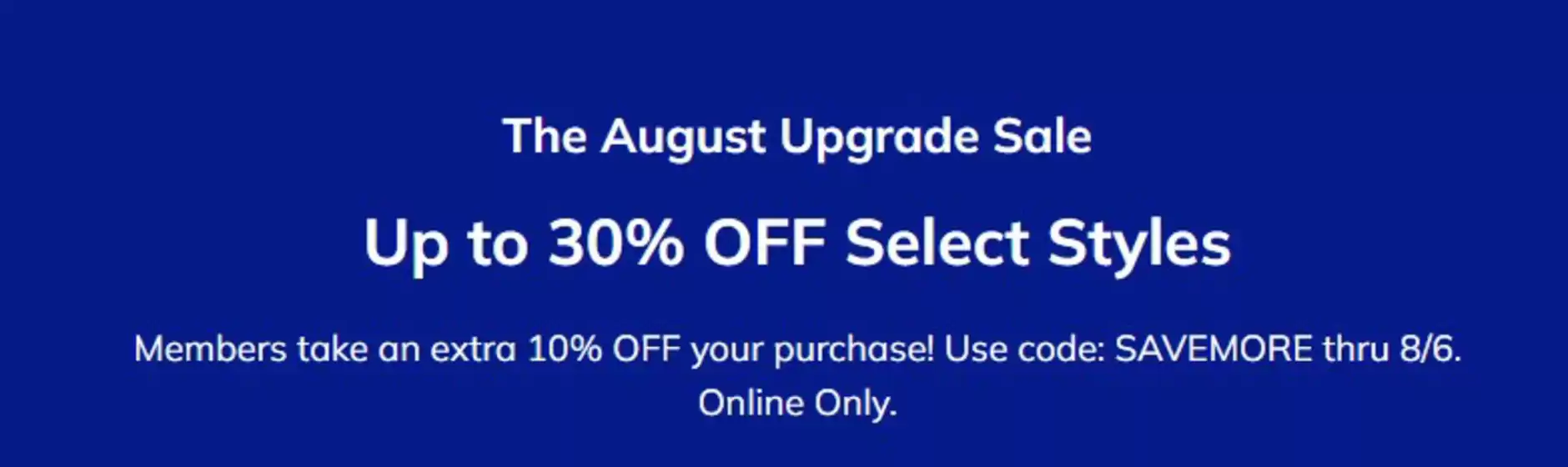 Up to 30% off select styles