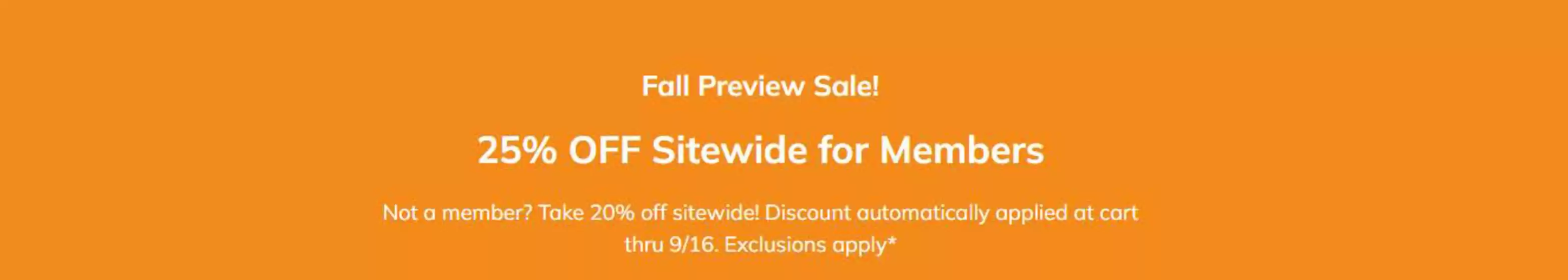 Fall Preview Sale!