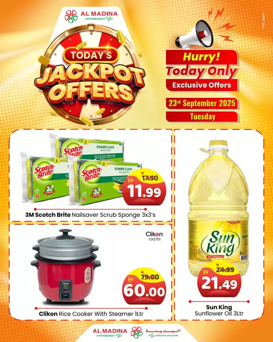 Al Madina catalogue | Today’s Jackpot Offers Are Here! | 2025-09-23T00:00:00.000Z - 2025-09-23T00:00:00.000Z