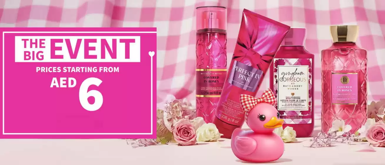 Bath & Body Works catalogue | The Event Prices Starting From AED 6 | 2025-09-23T00:00:00.000Z - 2025-09-26T00:00:00.000Z