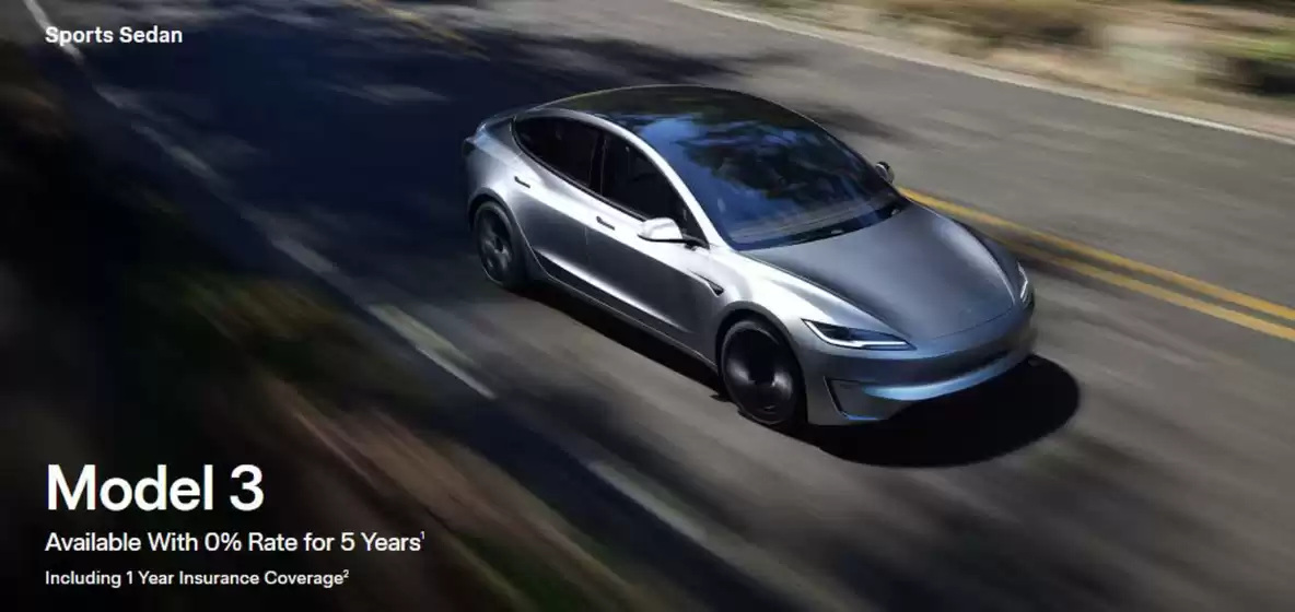 Model 3 Available With 0% Rate for 5 Years