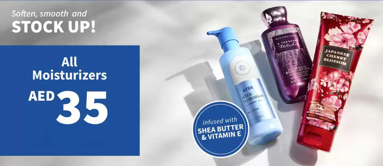 Bath & Body Works catalogue in Dubai | All Moisturizers AED 36 | 2025-10-16T00:00:00.000Z - 2025-10-20T00:00:00.000Z