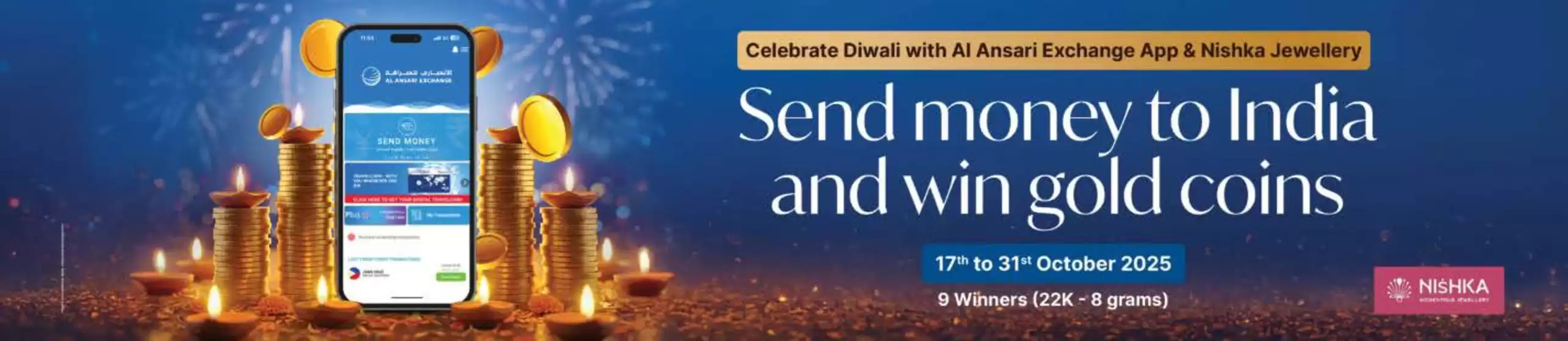 Celebrate Diwali with Al Ansari Exchange App & Nishka Jewellery