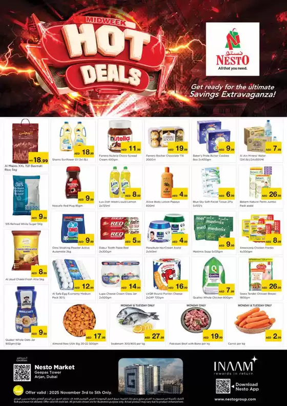 Nesto catalogue | Midweek Hot Deals At Nesto Hypermarket Al Arjan | 2025-11-03T00:00:00.000Z - 2025-11-06T00:00:00.000Z