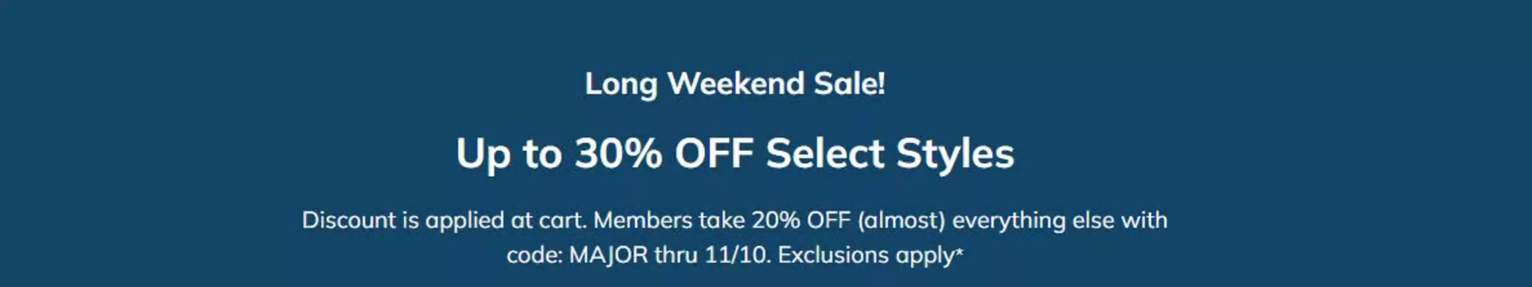 Long Weekend Sale!