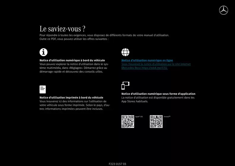 mercedes classe s berline 2025 mars w223 mbux notice d utilisation 1