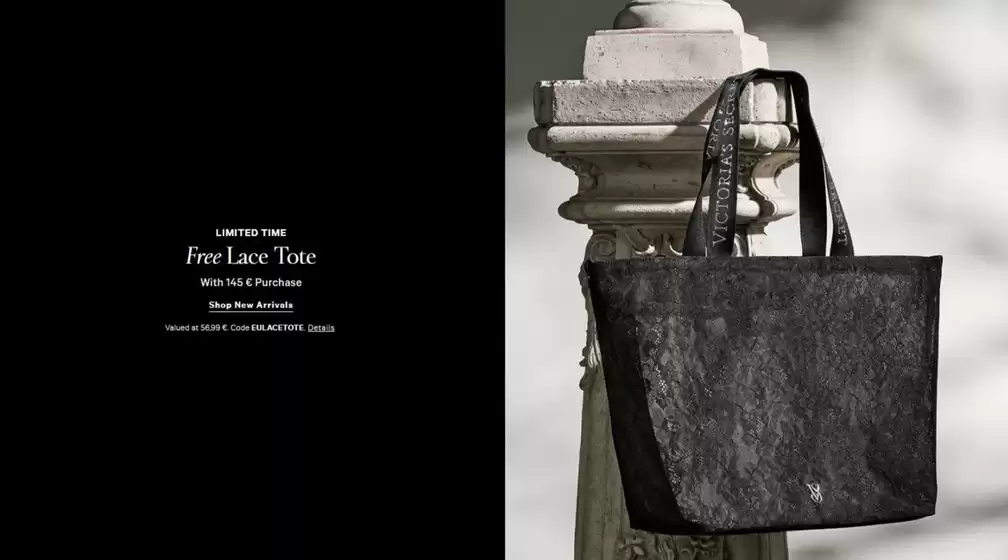 Каталог на Victoria's Secret в Благоевград | Free Lace Tote With 145 € Purchase | 2026-07-23T00:00:00.000Z - 2026-08-05T00:00:00.000Z