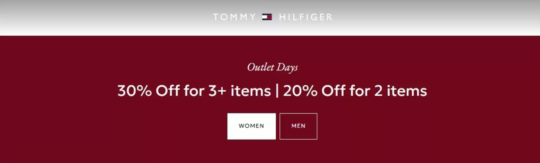 Каталог на Tommy Hilfiger | Outlet Days | 2026-09-24T00:00:00.000Z - 2026-09-28T00:00:00.000Z