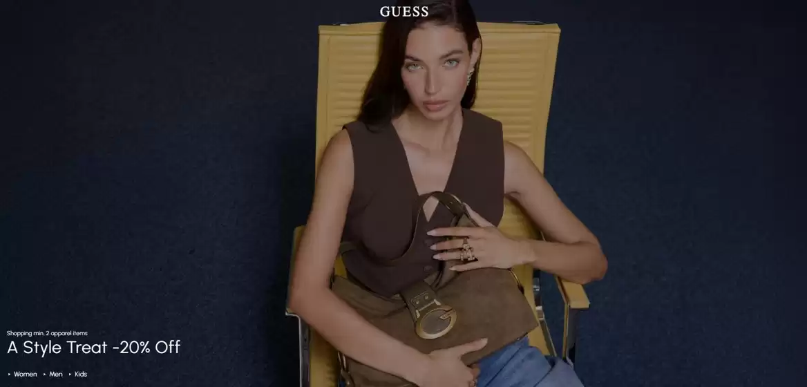 Каталог на Guess | A Style Treat -20% Off | 2026-10-23T00:00:00.000Z - 2026-11-05T00:00:00.000Z