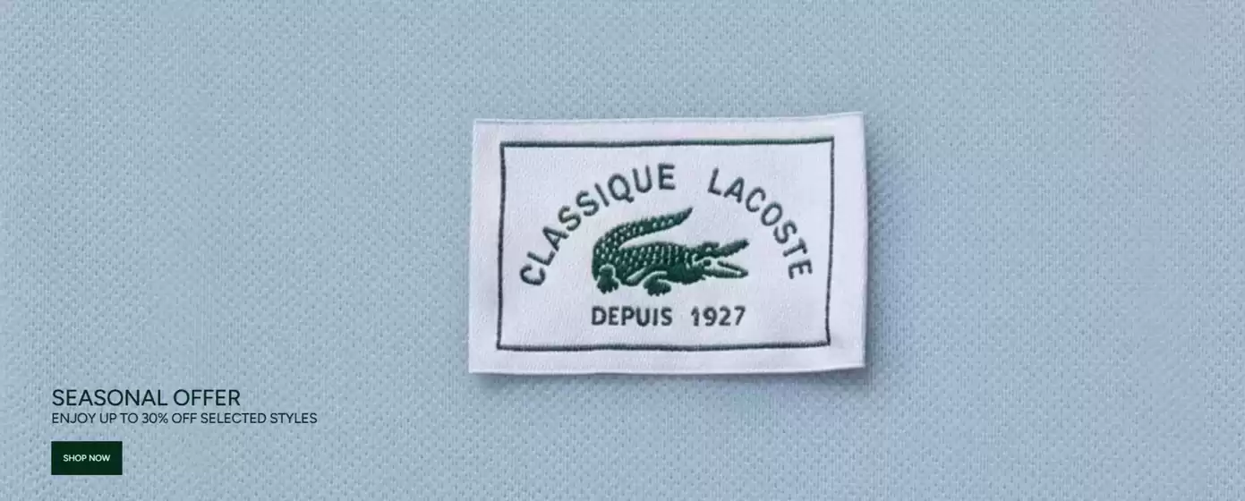 Каталог на Lacoste | SEASONAL OFFER | 2026-04-02T00:00:00.000Z - 2026-04-15T00:00:00.000Z