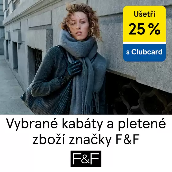 F&F katalog v Přerov | Ušetři 25% vybrané kabáty a pletené zboží značky F&F | 2025-10-23T00:00:00.000Z - 2025-10-29T00:00:00.000Z