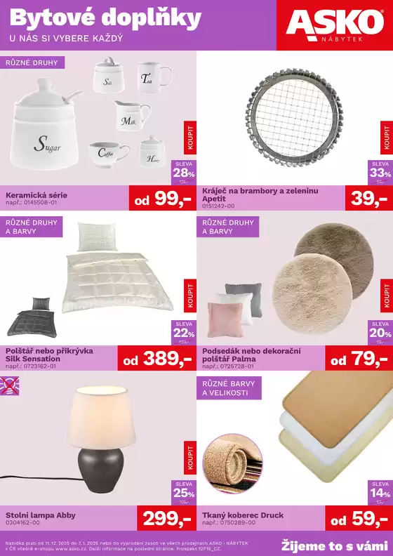 Asko katalog v Opava | ASKO NÁBYTEK - Bytové doplňky za skvělé ceny | 2025-12-11T00:00:00.000Z - 2026-01-07T00:00:00.000Z
