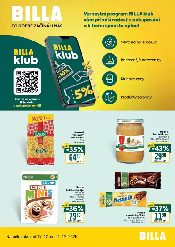 Billa katalog | Billa Leták BILLA klub | 2025-12-17T00:00:00.000Z - 2025-12-31T00:00:00.000Z