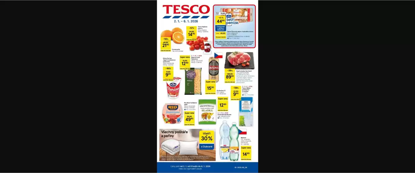 Tesco katalog v Černošice | katalogy hyper Tesco | 2026-01-02T00:00:00.000Z - 2026-01-06T00:00:00.000Z