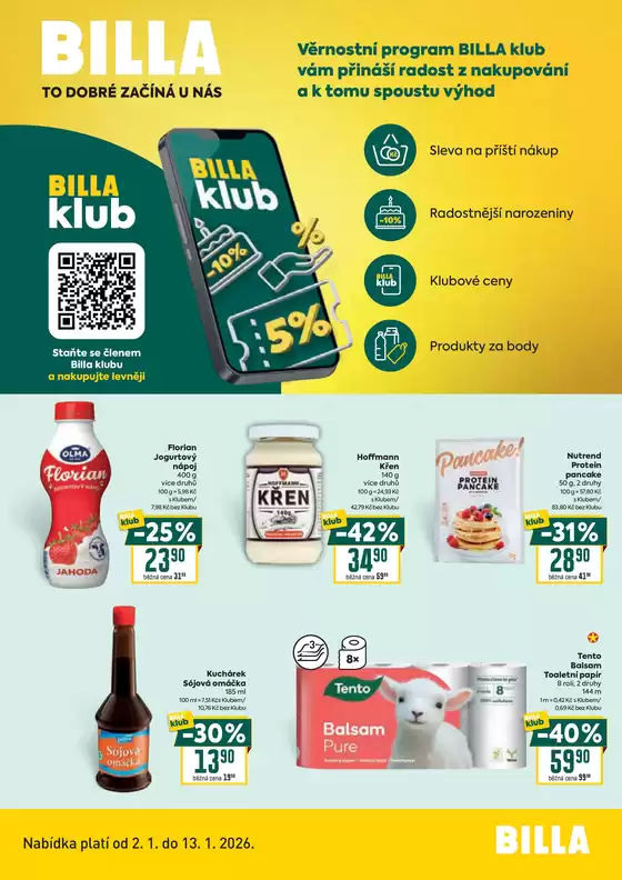 Billa katalog v Karlovy Vary | Billa Leták BILLA klub | 2026-01-02T00:00:00.000Z - 2026-01-13T00:00:00.000Z