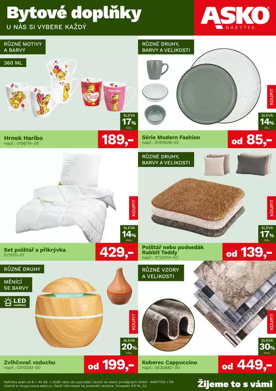 Asko katalog v Orlová | ASKO NÁBYTEK - Bytové doplňky za skvělé ceny | 2026-01-08T00:00:00.000Z - 2026-01-28T00:00:00.000Z
