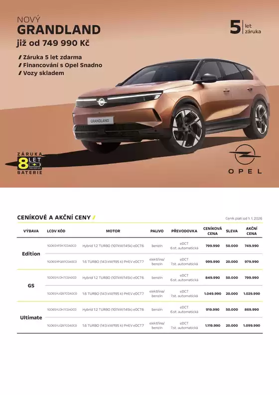 Opel katalog v Černošice | OPEL NOVÝ GRANDLAND | 2026-01-23T00:00:00.000Z - 2026-03-31T00:00:00.000Z