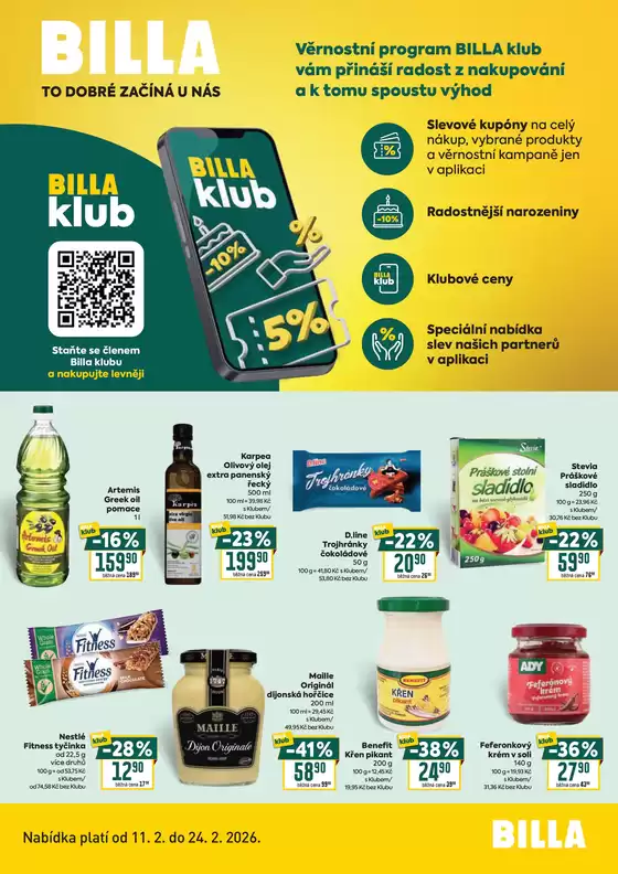 Billa katalog v Ostrava | Billa Leták BILLA klub | 2026-02-11T00:00:00.000Z - 2026-02-24T00:00:00.000Z
