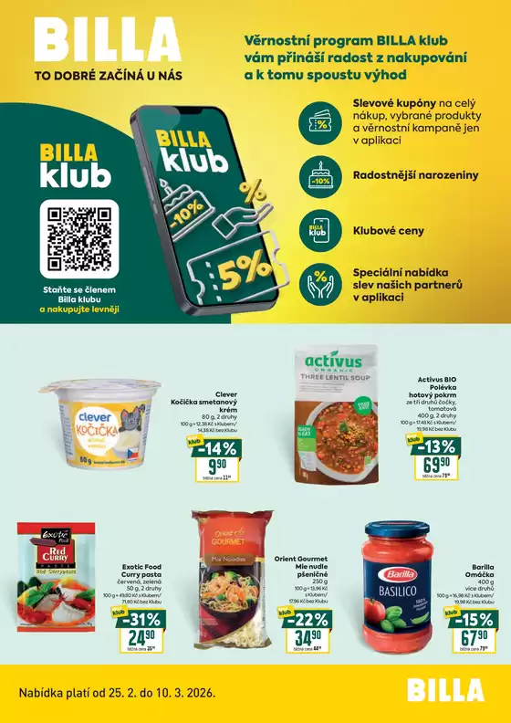 Billa katalog | Billa Leták BILLA klub | 2026-02-25T00:00:00.000Z - 2026-03-10T00:00:00.000Z
