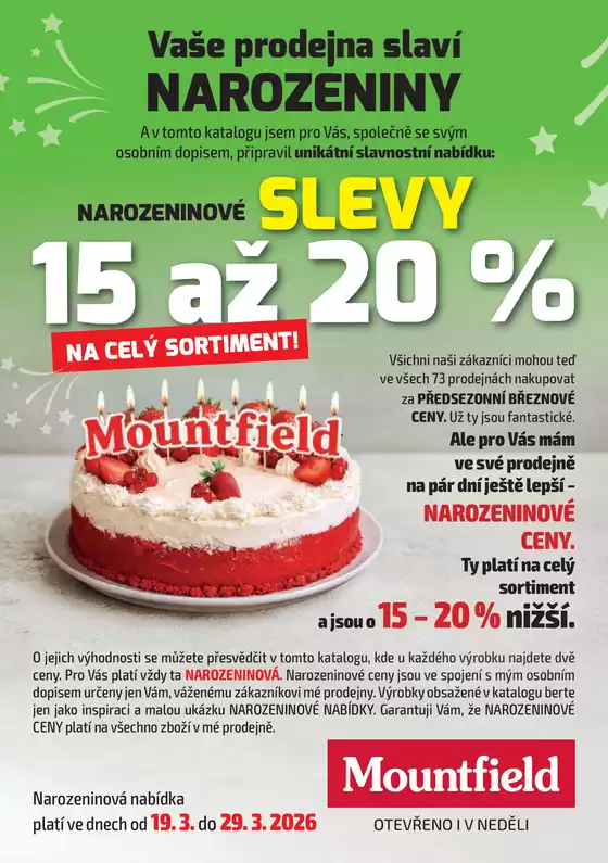Mountfield katalog v Frýdek-Místek | Vaše prodejna slaví NAROZENINY | 2026-03-19T00:00:00.000Z - 2026-03-29T00:00:00.000Z