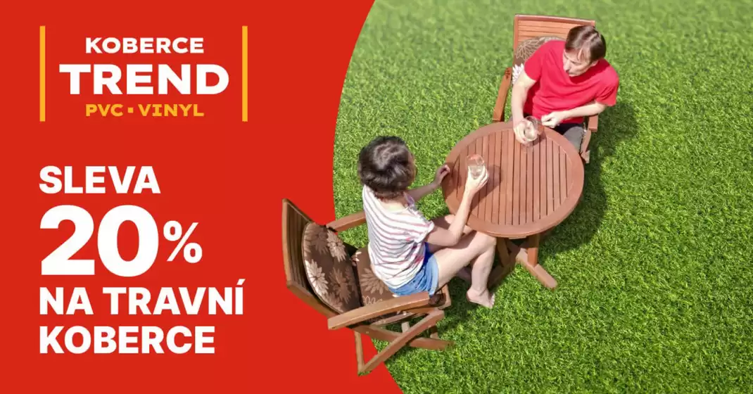 Koberce Trend katalog v Příbram | Dubnová sleva 20% na travní koberce | 2026-04-01T00:00:00.000Z - 2026-04-30T00:00:00.000Z