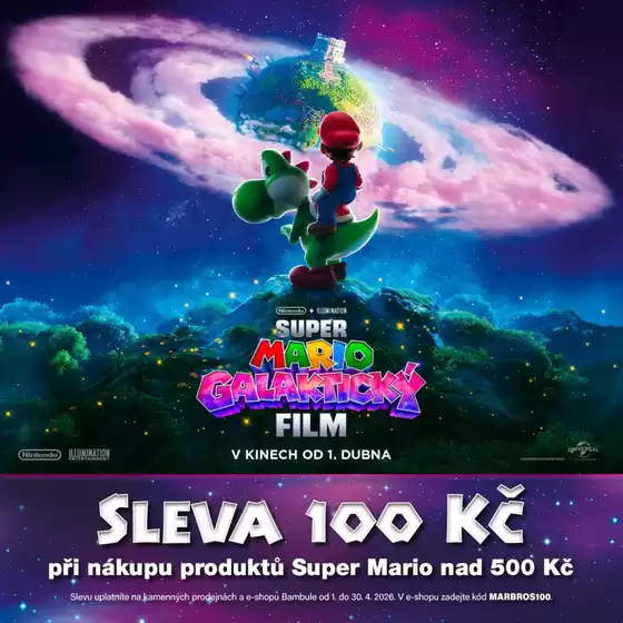 Bambule katalog v Klatovy | SLEVA 100 Kč při nákupu produktů Super Mario nad 500 Kč | 2026-04-02T00:00:00.000Z - 2026-04-30T00:00:00.000Z