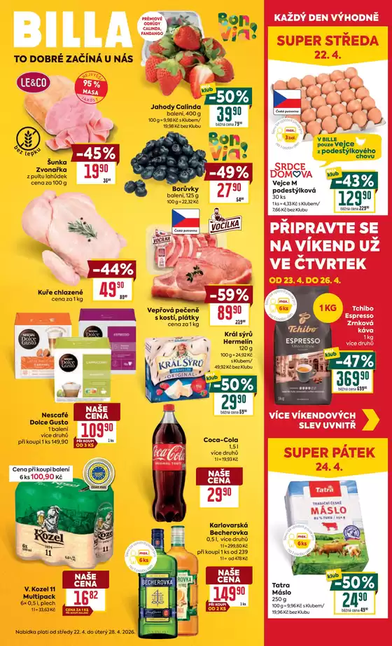 Billa katalog | Billa Velký leták | 2026-04-22T00:00:00.000Z - 2026-04-28T00:00:00.000Z