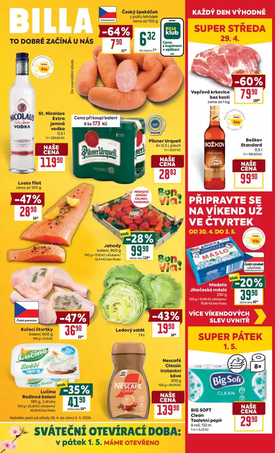 Billa katalog v Moravské Budějovice | Billa leták | 2026-04-29T00:00:00.000Z - 2026-05-05T00:00:00.000Z