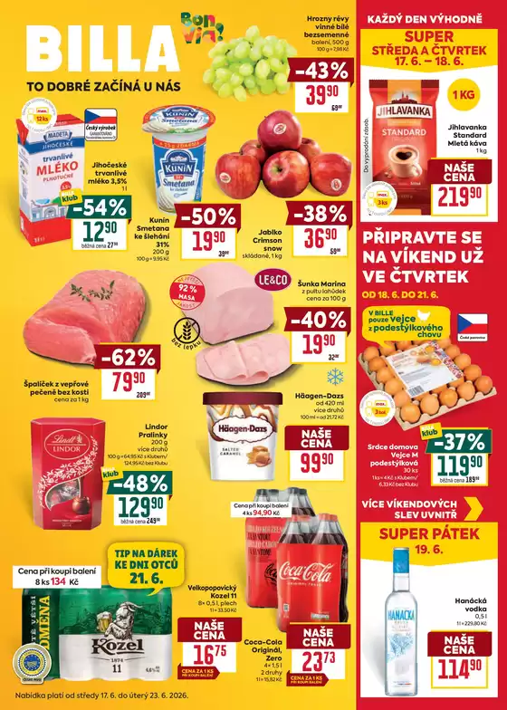 Billa katalog v Nýřany | Billa Velký leták | 2026-06-17T00:00:00.000Z - 2026-06-23T00:00:00.000Z